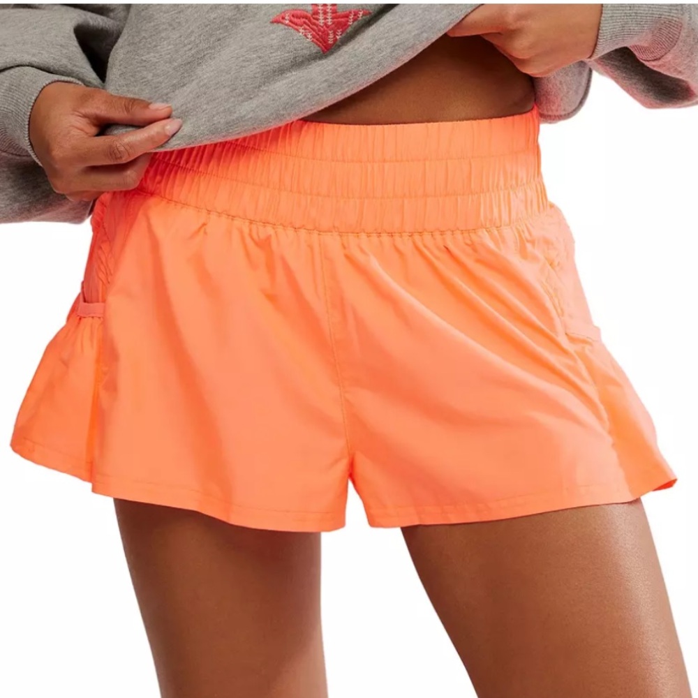 FREE PEOPLE ORANGE GET YOUR FLIRT ON SHORTS WORN ONCE